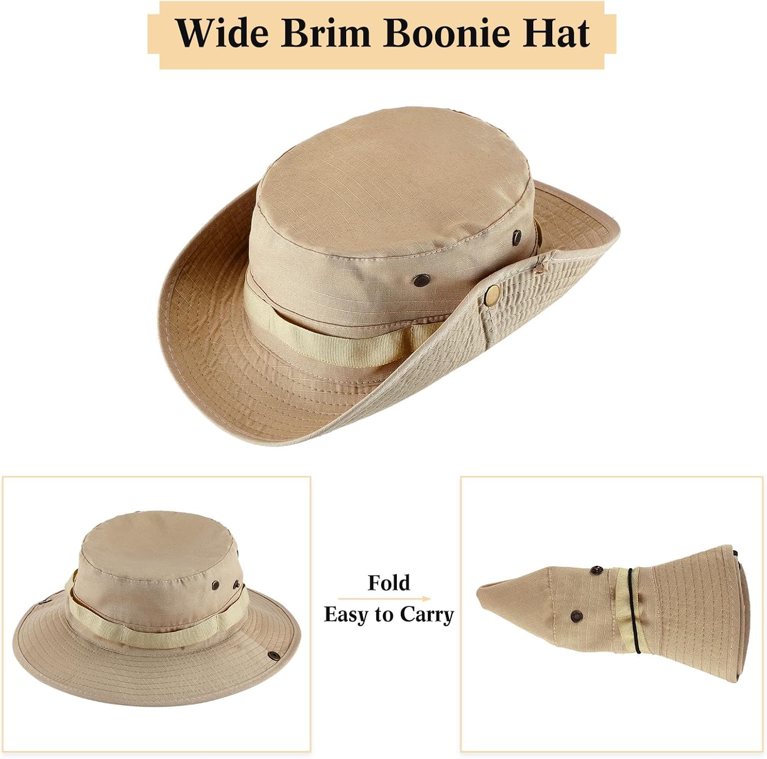 Berlune 40 Pcs Bucket Hat Bulk Wide Brim Boonie Hats Safari Fishing Sun Hat with Chin Strap for Men Women Hiking Travel Golf