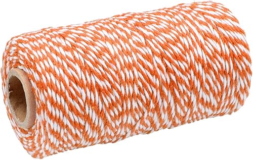 Vista 37 de Guita de regalo roja y blanca cuerda de vacaciones 328 pies de algodón panaderos cordel de artesanía de Navidad cuerda de embalaje duradera Rojo