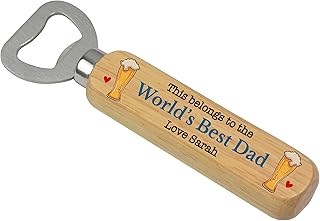 Dad Birthday Gifts, Personalised Dad Gifts from Son Daughter, Christmas Gifts for Dad, Wooden Beer Drinks Bottle Opener Fathers Day Presents for Dad Daddy Grandad Him