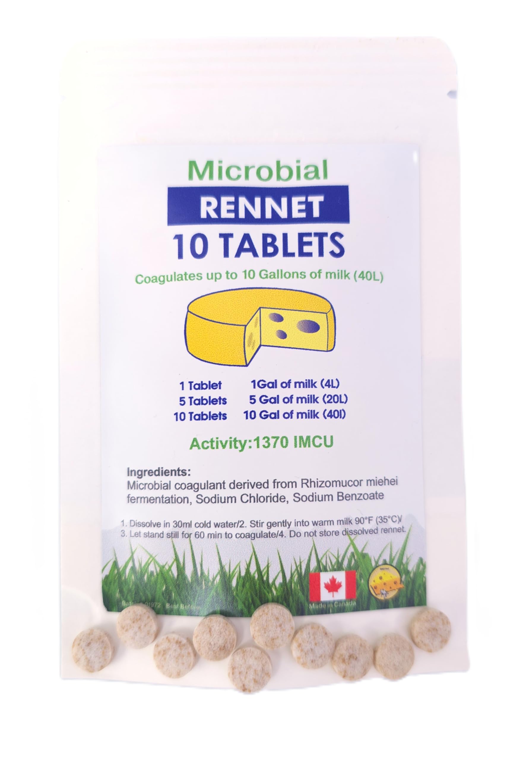 10 x Cuajo RENNET Tablets For any type of cheese 1 Tablet Coagulates 1 Gallon of Milk