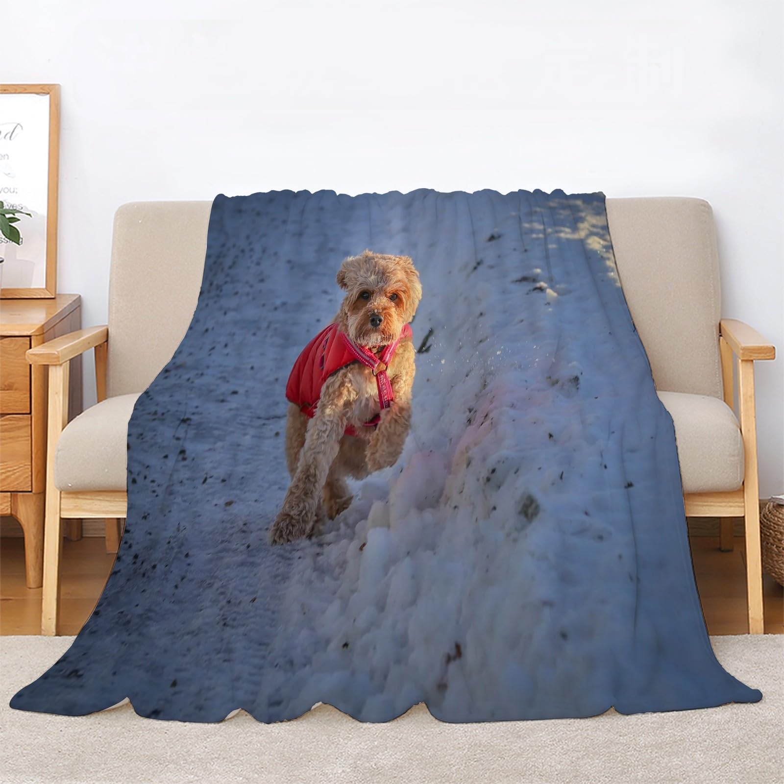 Koc śnieżny Koce Bichon Frisé Łóżko Pojedyncze Ciepło Miękkie Koce Sofa Puszysty Flanelowy 180 x 200 cm na wszystkie pory roku