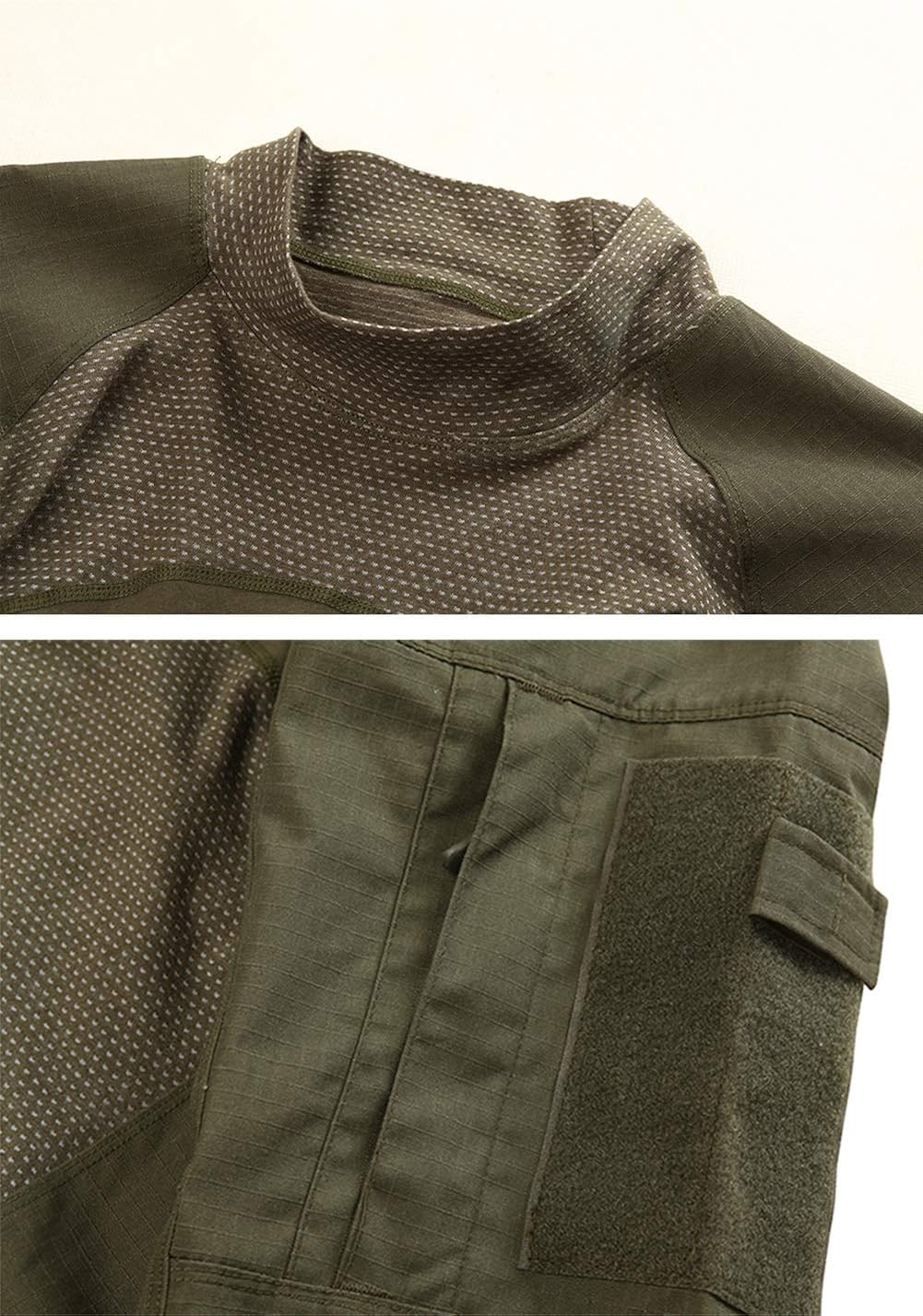 TACVASEN Men's Slim Fit Military Rapid Assault Shirt Tactical Military Camo Long Sleeve Shirts: Clothing