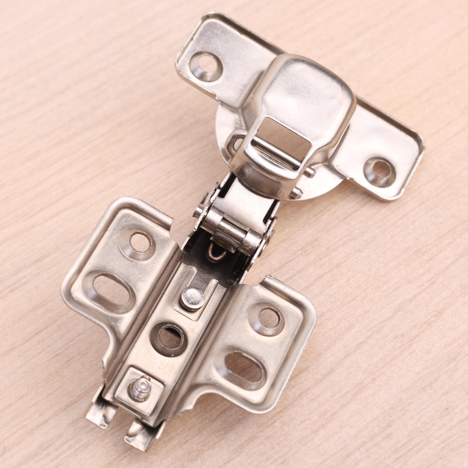 2 Sets Stainless Steel Cabinet Door Hinges Wardrobe Doors Cupboard Concealed Hinge with Screws Furniture Hardware Tool 10.3 * 6.1cm