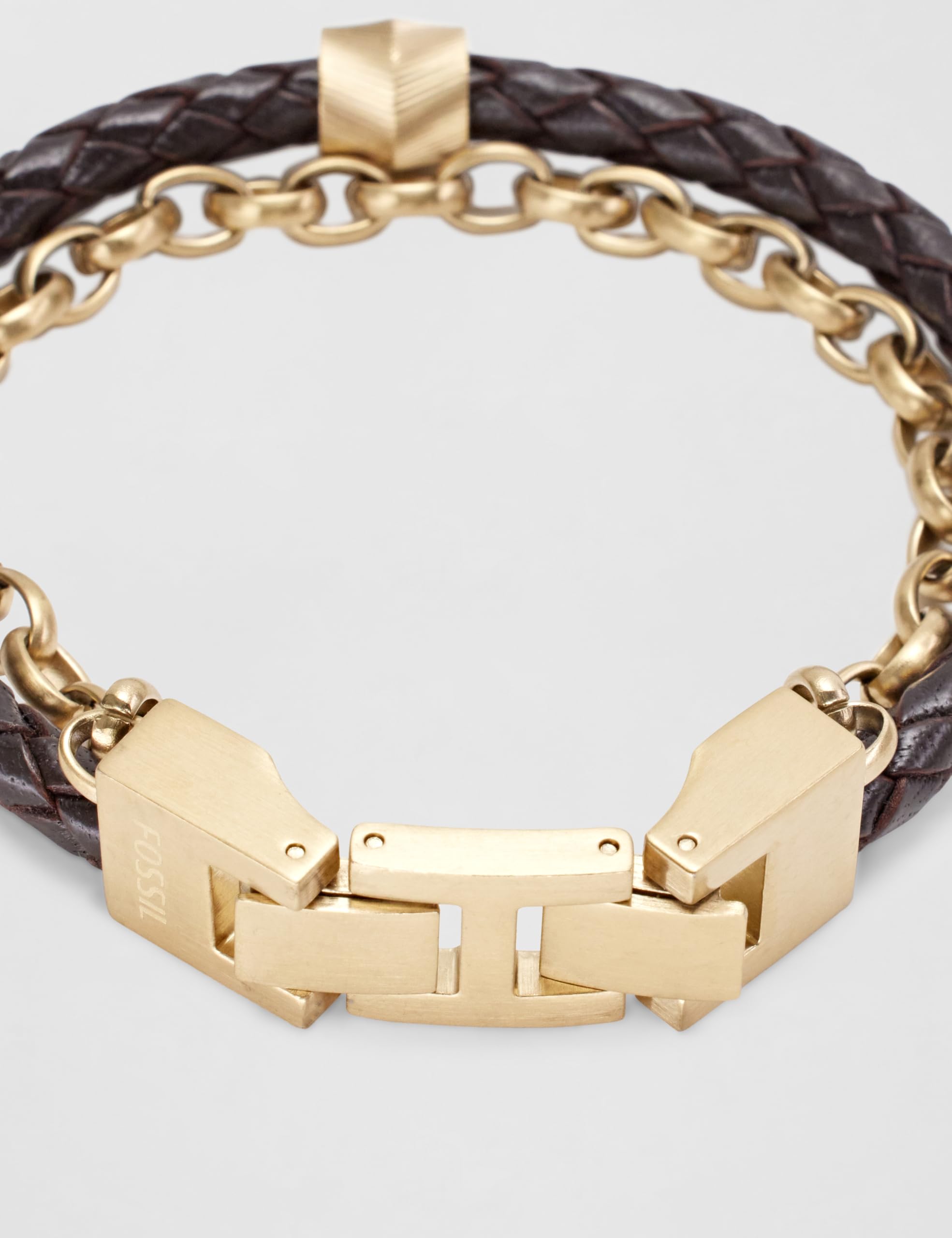 Fossil Casual texture Herrenarmband aus Leder oder Edelstahl mit Magnet-, Falt- oder Schnallenverschluss