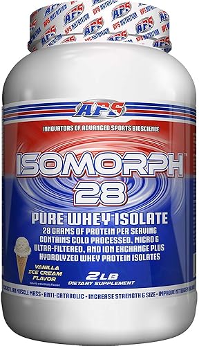 APS Nutrition Isomorph - Suplemento de proteína en polvo  Aislado de proteína de suero  Ultrafiltrado  0.99 oz de proteína  Helado de vainilla, 2