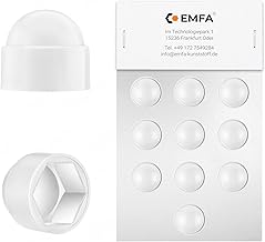 Nut Cover Caps M5 (Key 8) White Screw Protection Caps 50 Pieces Hexagonal Protective Caps Plastic Caps EMFA ®