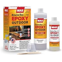 MAS EnviroTex Lite Outdoor Epoxy 24 oz Kit, UV-Resistant, Waterproof Clear Epoxy Resin Coating for Outdoor Countertops, Bar Tops, Patio Tables & Cornhole Boards, High-Gloss 21 Casting System