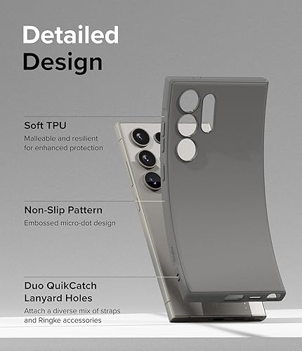 Miniatura 8 de Ringke Onyx - Funda para Samsung Galaxy S24 Ultra [se siente bien en la mano] resistente al aceite y a la suciedad, protección mejorada del lente de