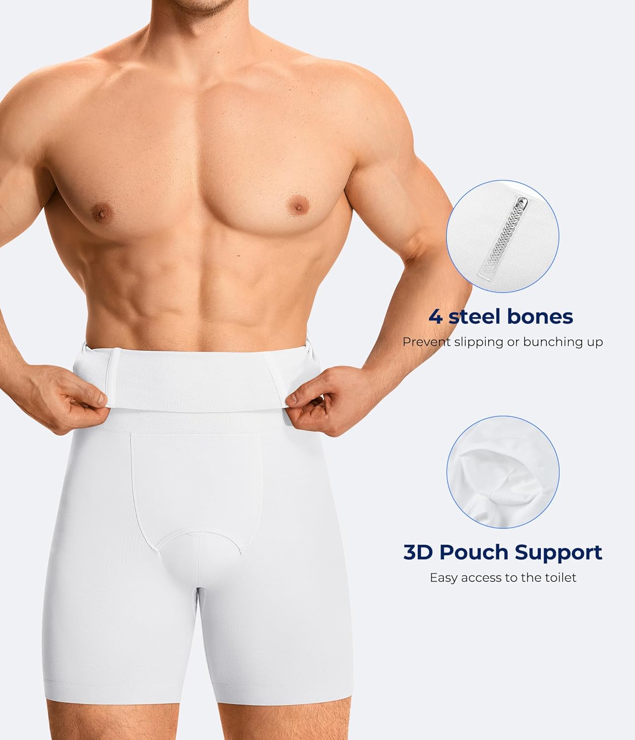 TAILONG Mens Shapewear Tummy Control Underwear Compression Shorts Slimming Body Shaper Leg Boxer Briefs - Image 2