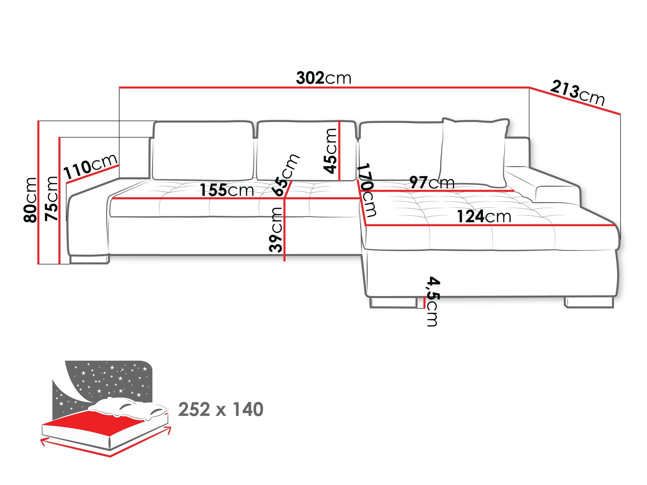 Mirjan24 Eckcouch Ecksofa Orkan Premium, Elegante Sofa mit Schlaffunktion und Bettfunktion, Bettkasten Couch L-Sofa, Ottomane Universal, Große Farbauswahl (Boucle Baloo 2073)