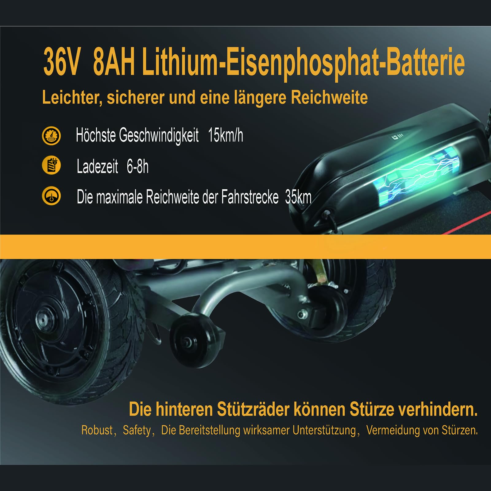 Elektromobil für Senioren, Seniorenmobil Mobilitätsroller mit Korb, Max 15Km/h, bis zu 25KM, Seniorenmobil Klappbar, F7