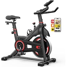 Exercise Bike with APP, Stationary Bikes for Home, Workout Bike for Adults & Seniors, Cycle Machine, Adjustable Height and Resistance, Low Noise, 265lbs Weight Capacity, Easy Assembly