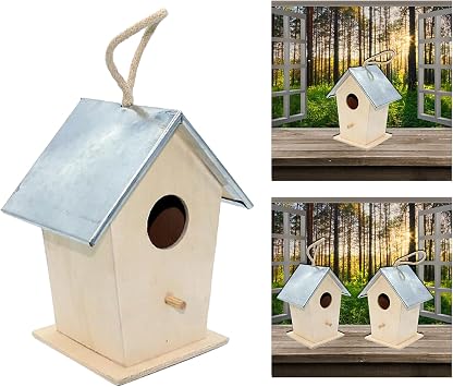 CUTICATE Bird House Outside/Indoor/Hang, Outdoor Wooden Mini Nest House, Garden Patio Decorative Nest Box, Sparrow Pearl Bird Breeding Box