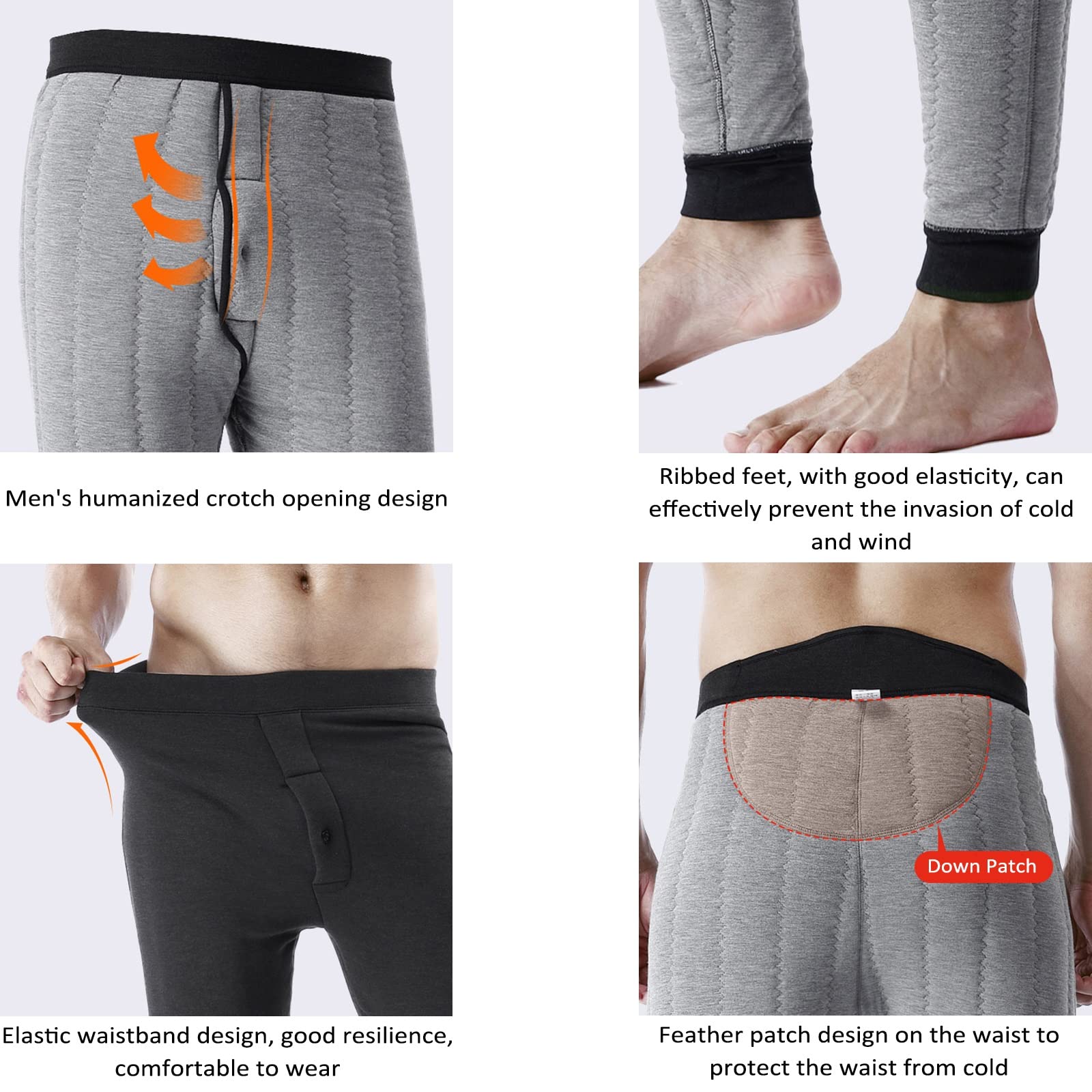 G&F Hombres Pantalones Térmicos Capa Interior Medias Calientes Calzoncillos Largos Pantalones Invierno (Color : Black, Size : 4XL)