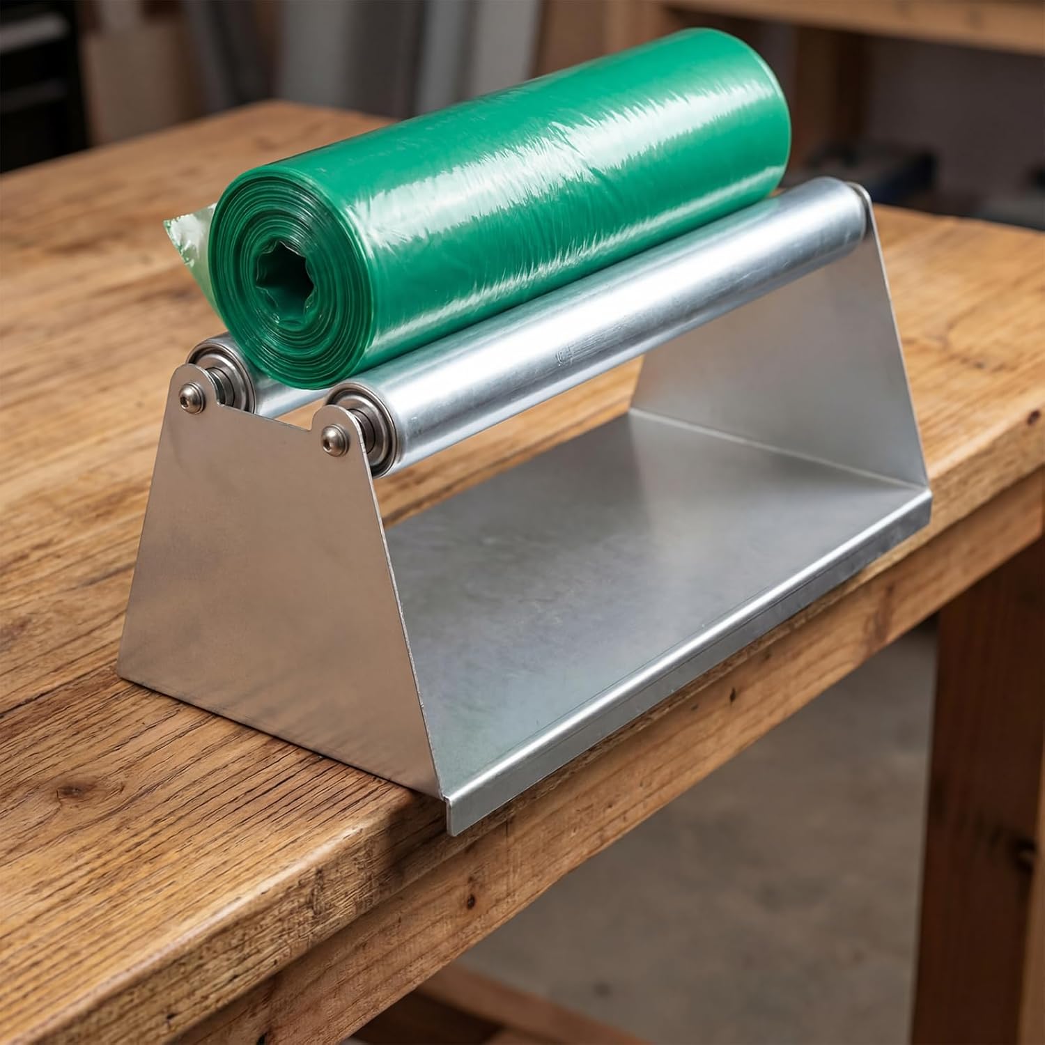 Metal Vinyl Roll Display Holder with Dual Rollers Heavy Duty Vinyl Storage Rack for Applying Window Film, Wallpaper, Transfer Paper Tape