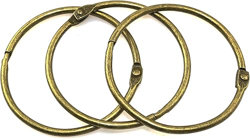 Miniatura 2 de 6 anillos de hojas sueltas de 3 pulgadas y 2.992 in, anillos de metal de acero para libros, anillos de álbum, bronce