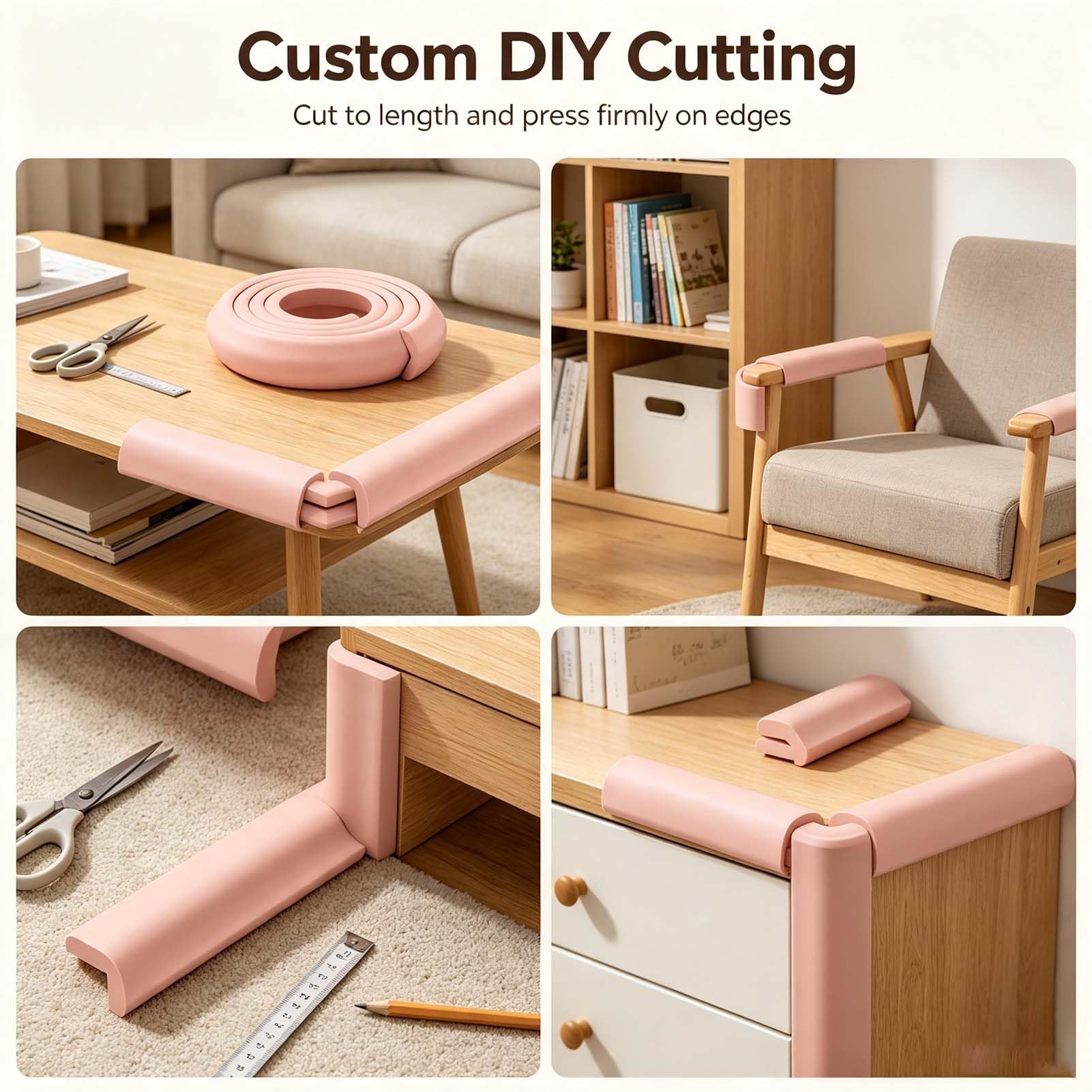 Protector De Esquinas Y Bordes, Banda De Espuma Antigolpes, Tira Parachoques para Muebles, Mesas Y Escritorios, Acolchado Amortiguador, Flexible Y Fácil De Instalar