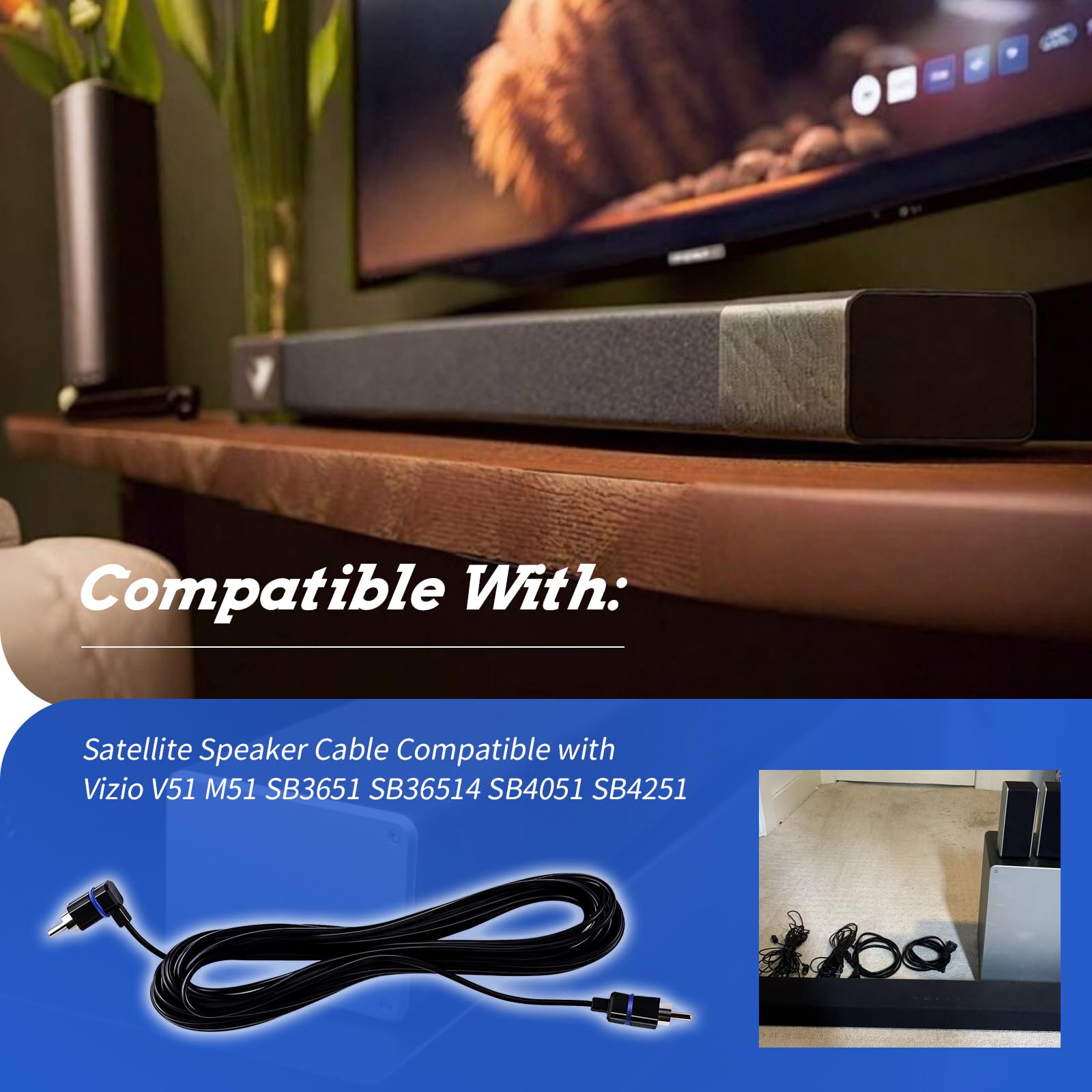 Cavi Per Altoparlanti Satellite Vizio – Ricambio Per V51, M51, Sb3651, 36514, 4051, 4251, 4 Pezzi