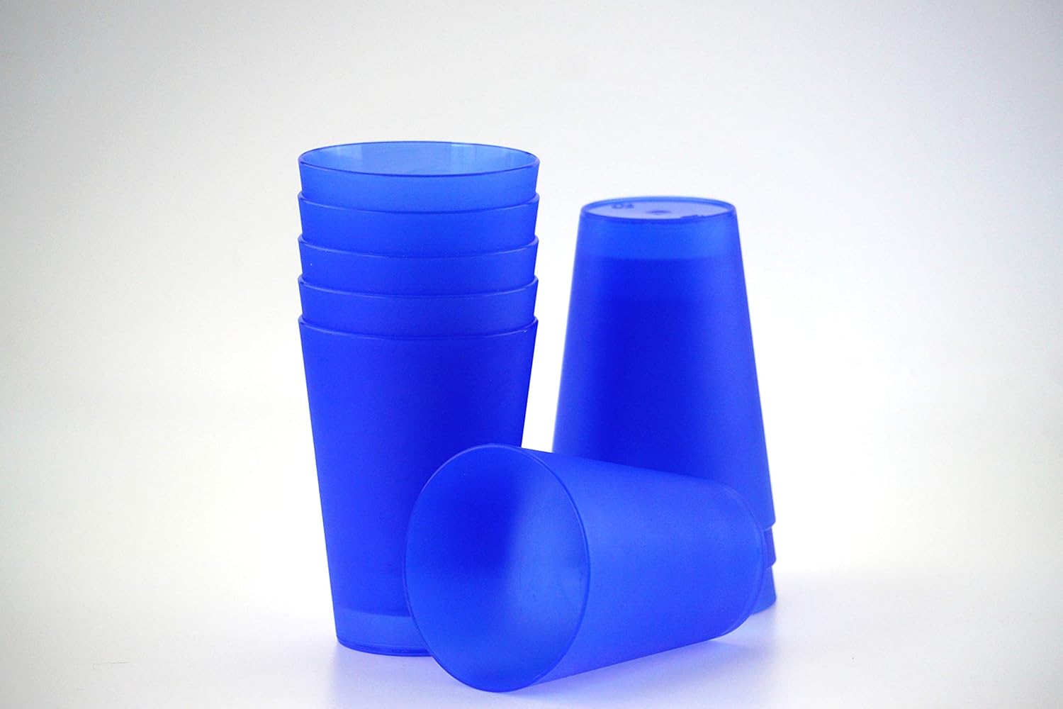 40 Plastic Drinking Cups 0.4 L Blue Reusable Drinking Cups