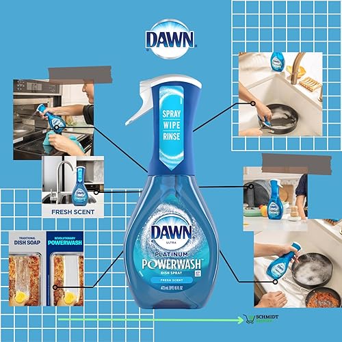 Miniatura 3 de Dawn Platinum Powerwash, aroma fresco, 1 kit de inicio + 2 recambios + esponja de limpieza + 1 protector de tarjeta SchmiidtEmpire + adhesivo (16