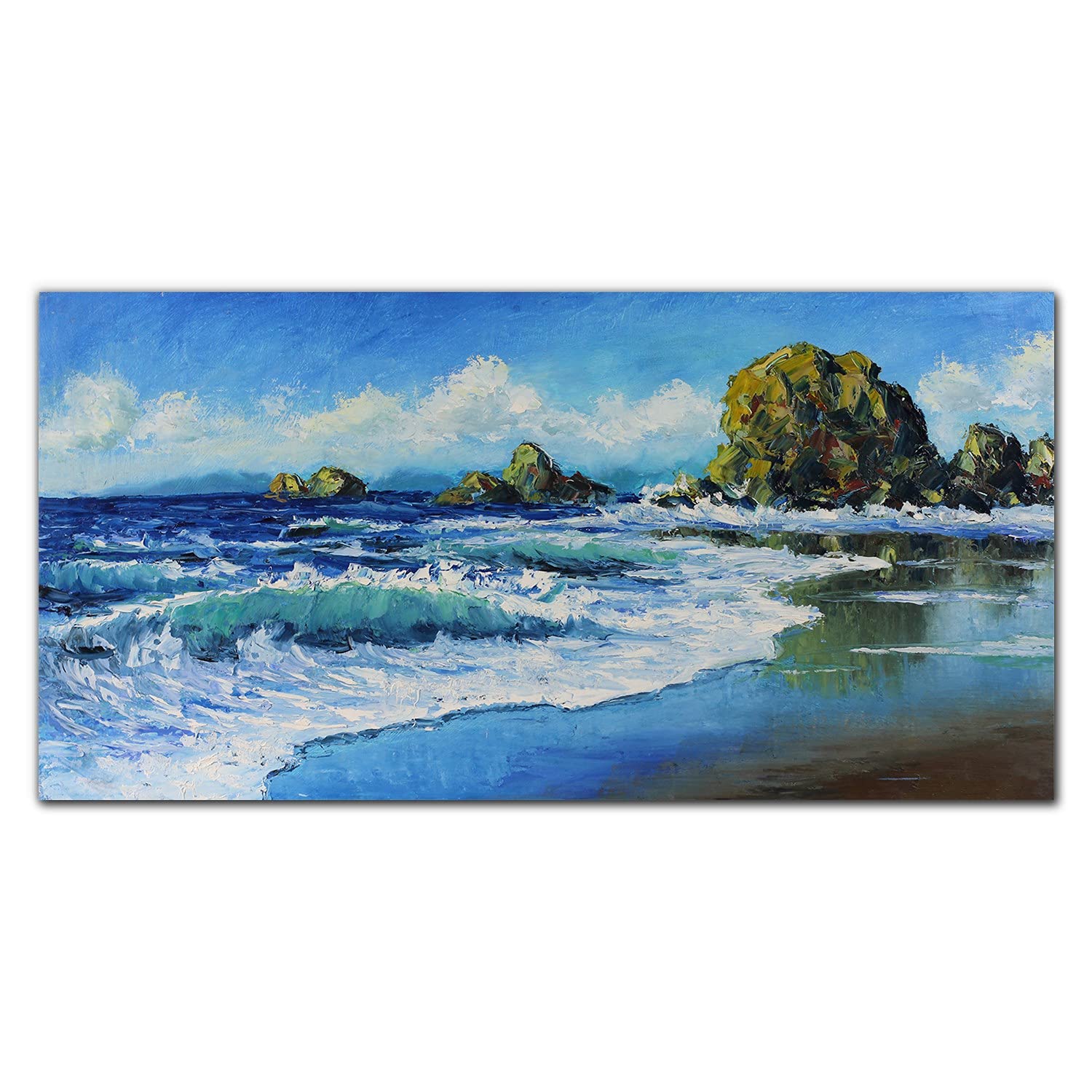 Dosseret de cuisine en verre de sécurité 140x70 Sea Waves Coast