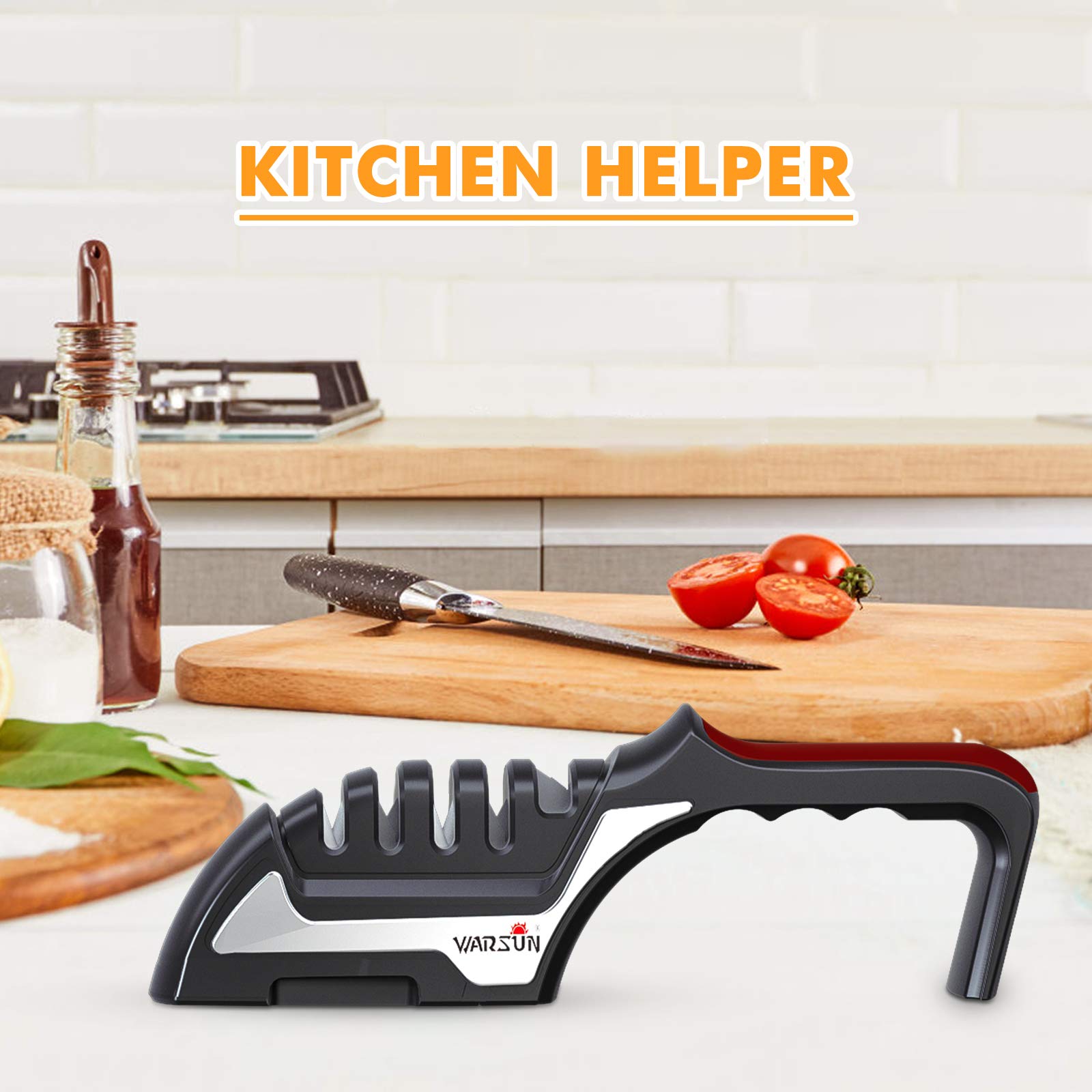 Amazon.com: WARSUN Kitchen Knife Sharpener 2-in-1 Work Sharp Knife