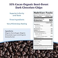Vista 2 de Pascha Chips de chocolate negro semidulce orgánico con 55% de cacao, chips para hornear a granel, chocolate vegano suave para hornear, sin alérgenos