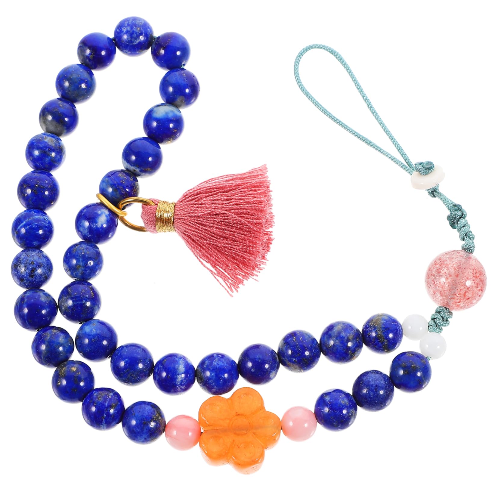 DOITOOL Cordón para Teléfono Retro Rosa de Coral, Cadena Decorativa | Ligero y Fácil de Poner y Quitar, para Anillo y Tablet, Toque Chic y Fashion