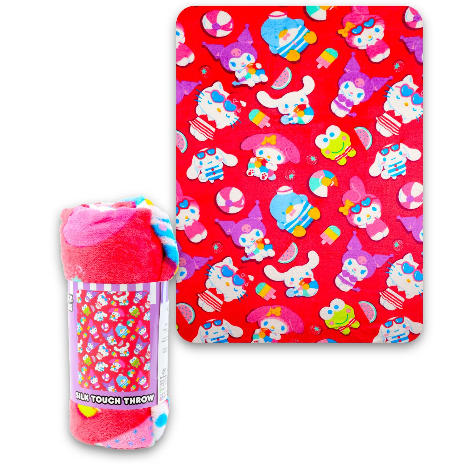 Set Da Viaggio Hello Kitty Con Cuscino Cervicale, Coperta My Melody, Tatuaggi E Libro Attività - Ufficiale