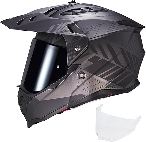 VCOROS Casco de motocicleta de aventura VS-908 ATV Dirt Bike Off Road Motocross casco de cara completa para adultos aprobado por DOT