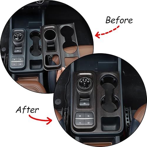 Miniatura 2 de Accesorios de cubierta de panel de palanca de cambios compatibles con Ford Maverick 2022 2023 de fibra de carbono, cubierta de control central,
