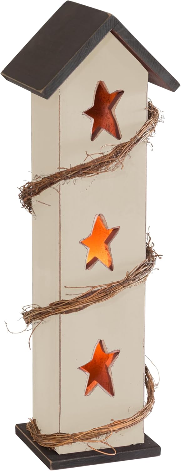 Furniture Barn USA Farmhouse Pine Luminary House, Antique White