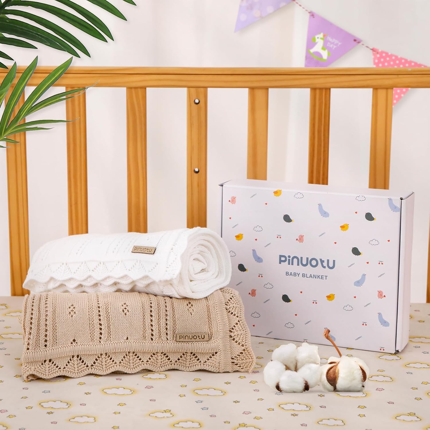 Cotton Pointelle Knitted Baby Blanket – Ultra-Soft, Breathable, 31"x40"Inch, Perfect for Swaddle, Crib, Stroller – Premium Newborn Gift for Boys & Girls (White) - Image 6