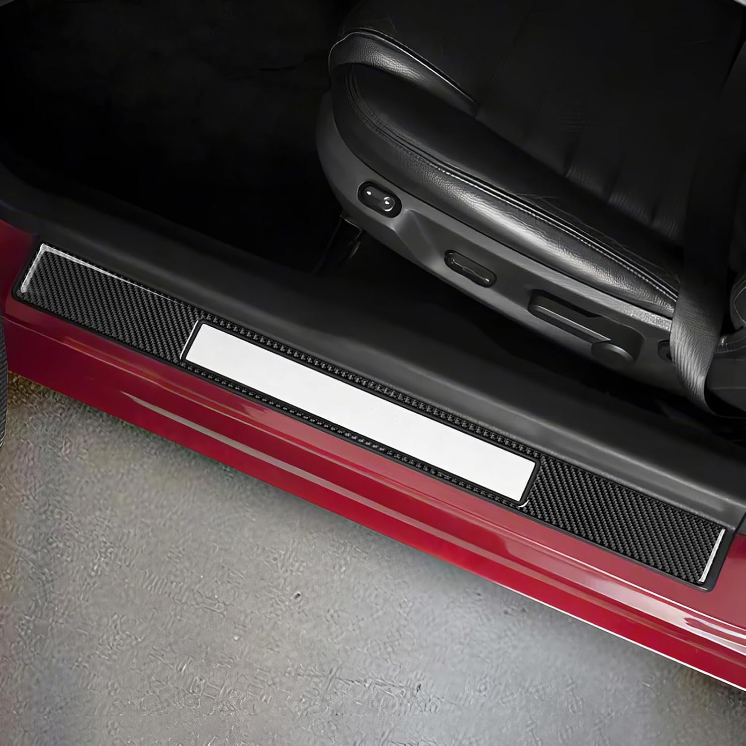 Car Door Sill Scuff Plate Sticker Carbon Fiber Decal Trim Cover for Ford Mustang GT Shelby 2005 2006 2007 2008 2009 Accessories