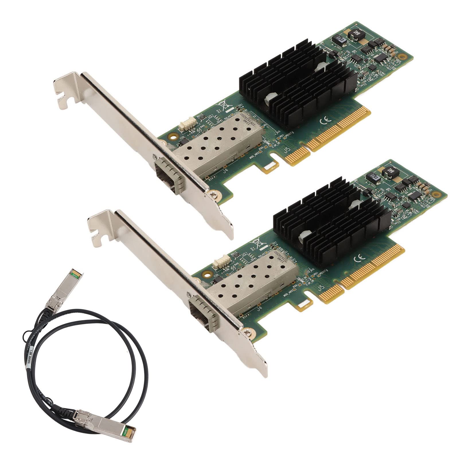 Cryfokt Scheda di Rete PCIE SFP+ Ad Alta velocità da 10 Gb con Cavo di Conversione da 1,0 M per PC, Supporta la Replica di più PC, Realizzata in Resistente Materiale PCB