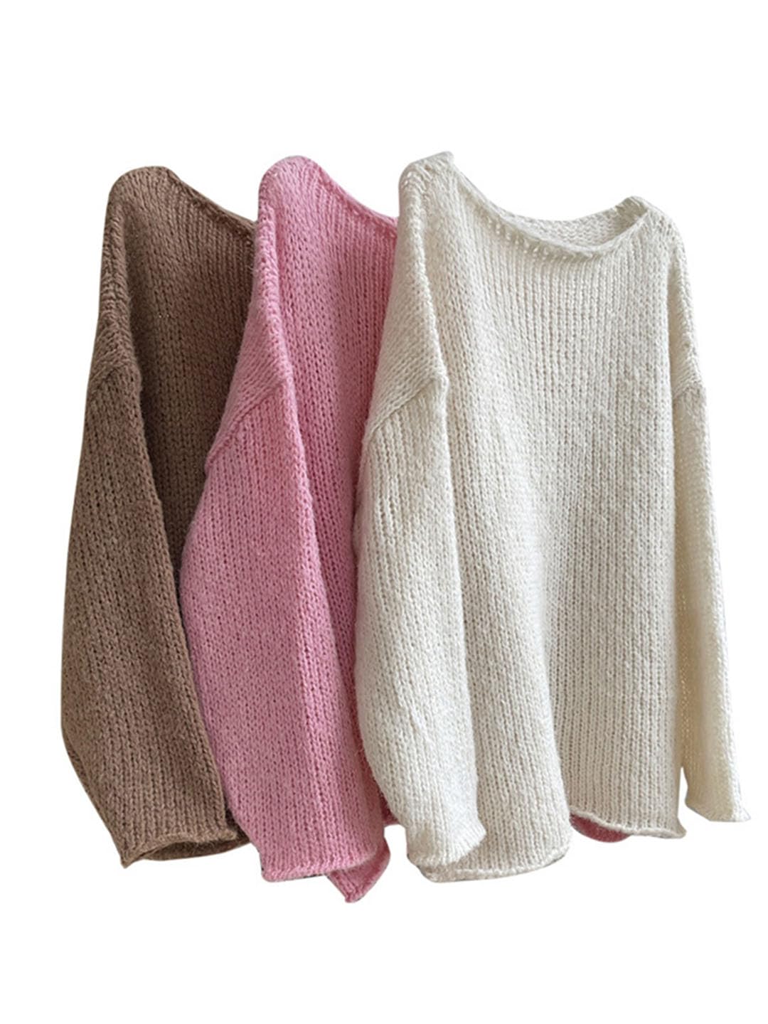 Jersey De Manga Larga con Cuello Redondo para Mujer