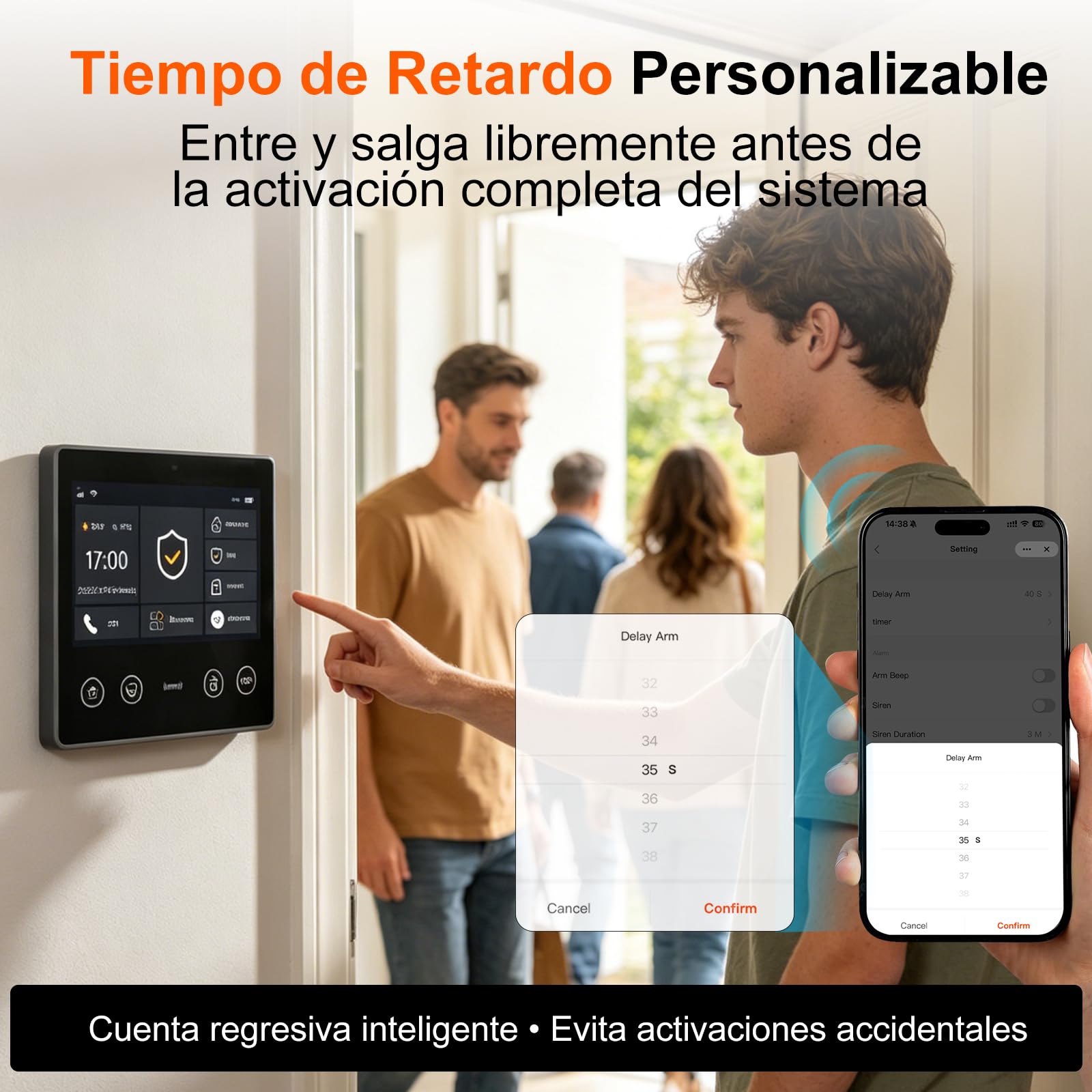 XUK Alarmas para Casa 4G + WiFi, Kit Alarma Casa Sin Cuotas ni Suscripción | Pantalla táctil de 4,3", detectores de apertura y movimiento incluidos, app Tuya Smart, compatible con Alexa y Google