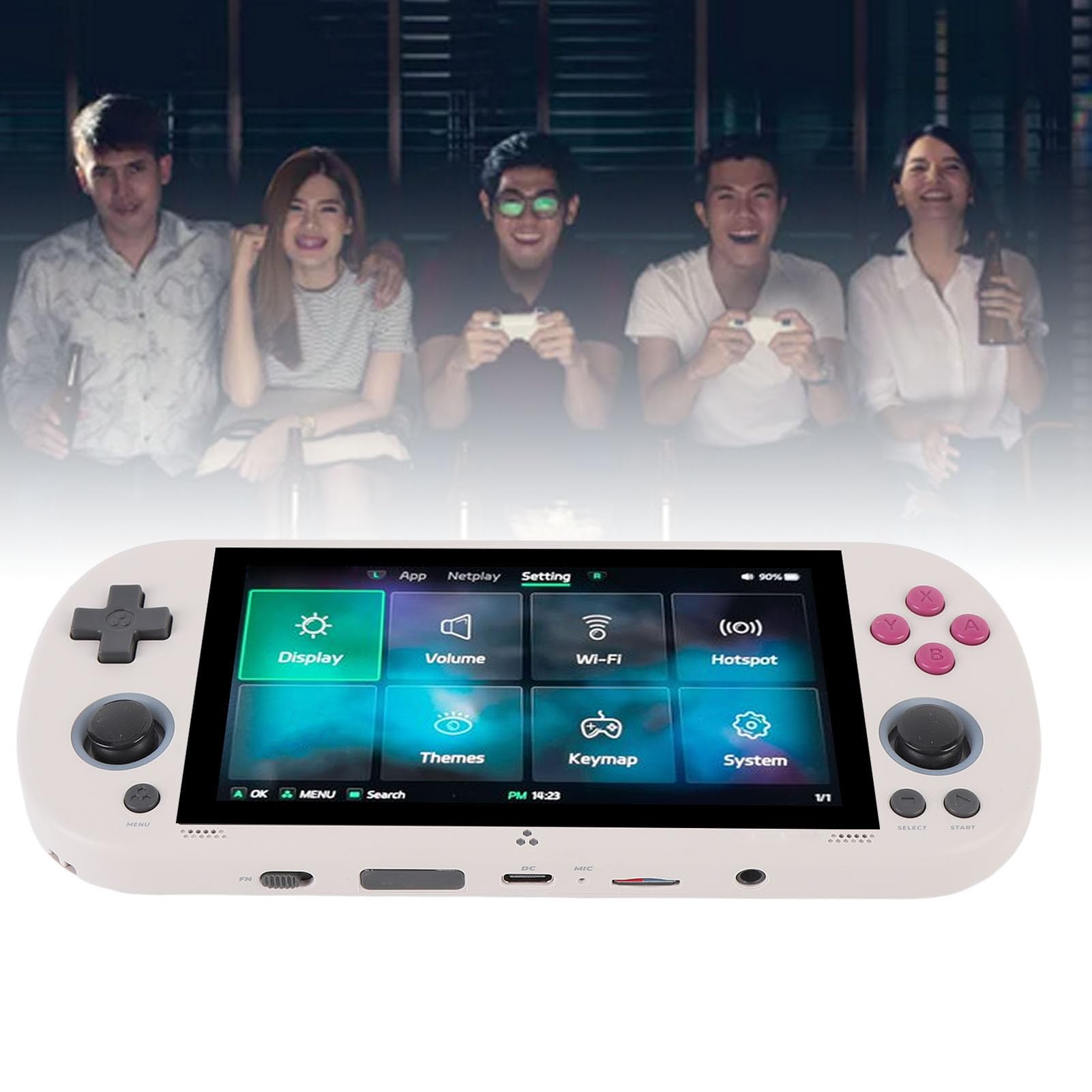 CHICIRIS Console di Gioco retrò Portatile Portatile Schermo IPS da 4,96 Pollici per Un'esperienza di Gioco Classica Supporta 28 Emulatori e Contenuti Multimediali (GRAY)