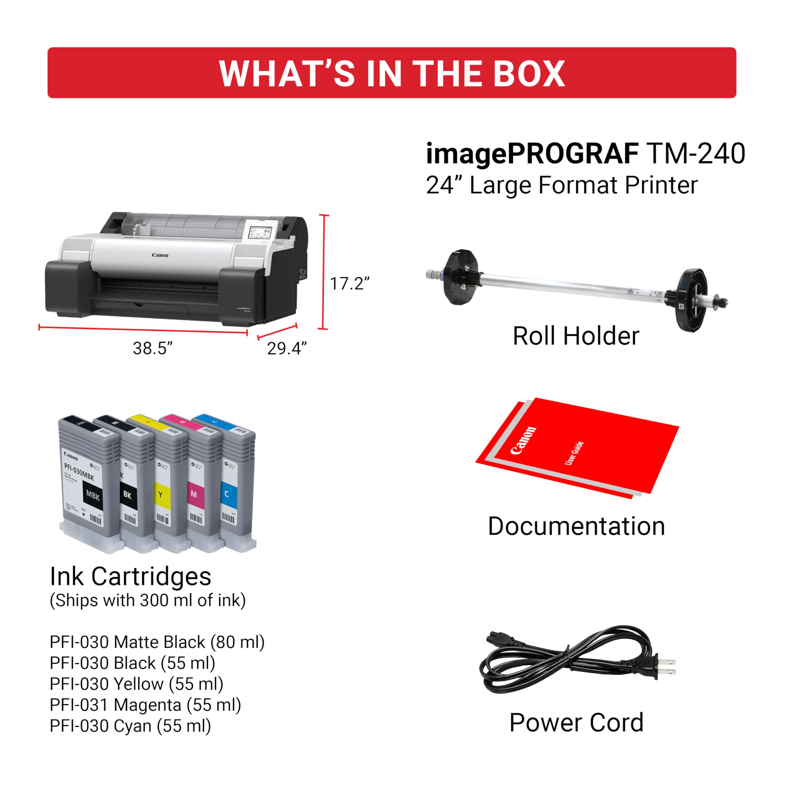 Canon imagePROGRAF TM-240 Printer with 4.3-Inch Adjustable User
