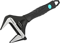 DURATECH 10-Inch Adjustable Wrench with 55% Wider Jaw, CR-V Steel Black Oxide Finish, SAE/Metric Scale, Ergonomic Grip for Plumbing & Tight Spaces