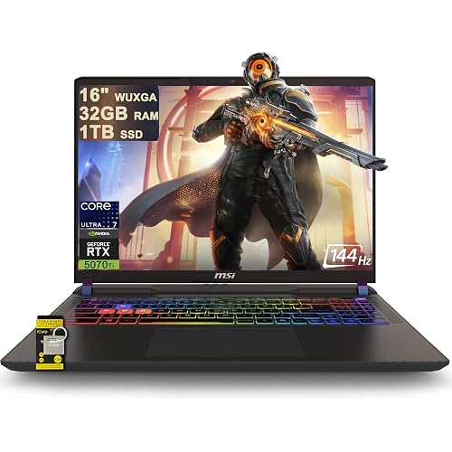 msi Vector 16 HX AI Gaming Laptop 16" WUXGA IPS 144Hz Intel 20-core Ultra 7 255HX (>i9-14900HX) 32GB DDR5 1TB SSD GeForce RTX 5070 Ti RGB Backlit Thunderbolt5 Wi-Fi6E Win11 ICP Hub PC