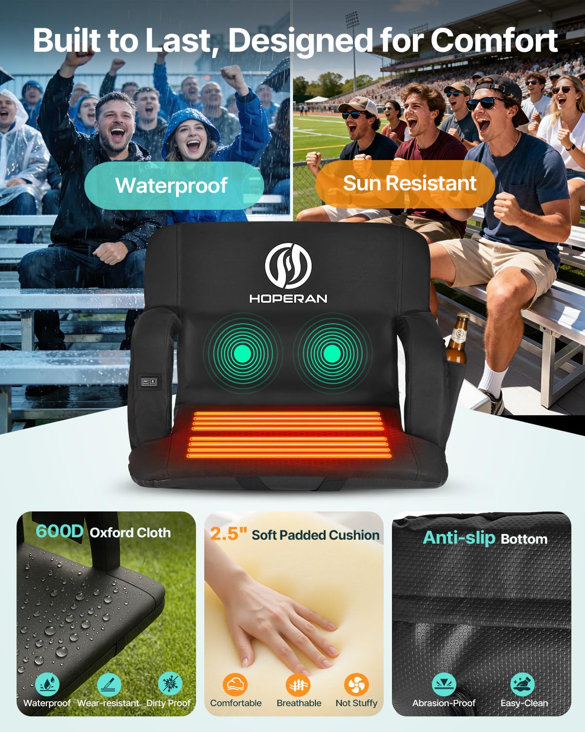 HOPERAN Heated Massage Stadium Seats Asientos de Estadio de Masaje con calefacción