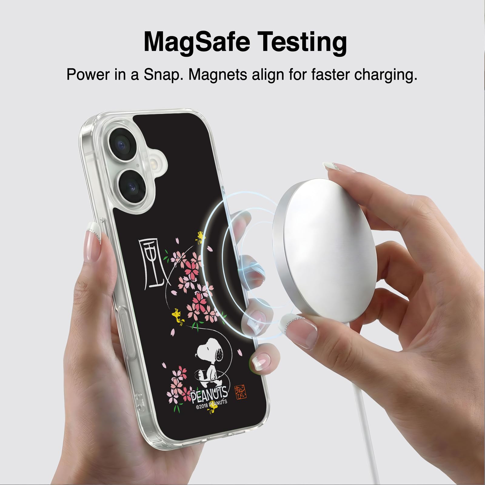 Head Case Designs Licenza Ufficiale Peanuts Boccioli Di Ciliegia Snoopy Orientale Custodia in Gel [Protezione di Grado Militare] Compatibile Con Apple iPhone 16 E Compatibile Con MagSafe