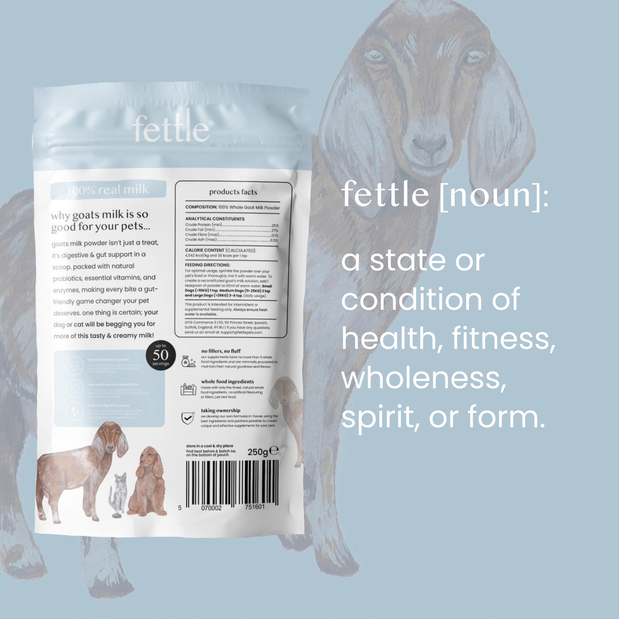 Whole Goats Milk Powder for Dogs & Cats, 100% Natural Hydration, Gut Health Prebiotics for Dogs and Cats, Promotes Recovery - Image 2