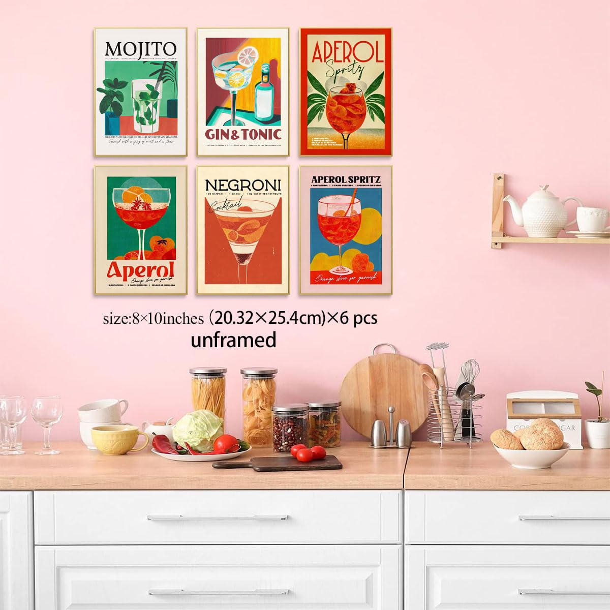 Amazon.co.jp: Fetyiu ビンテージカクテルポスター - バーカート