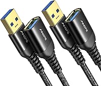 Vista 10 de AINOPE Cable de extensión USB, extensor USB, cable de extensión USB 3.0, cable macho a hembra, cable de alta transferencia de datos, compatible
