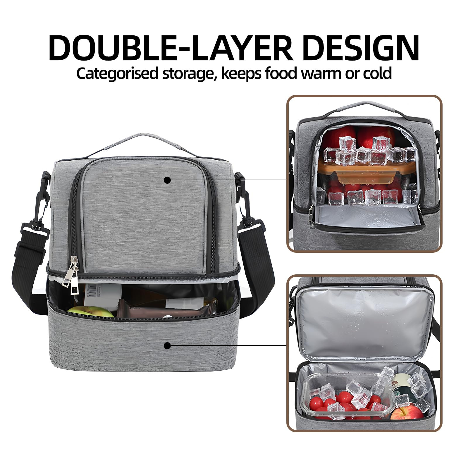 Bolsa Térmica Portátil De 9,7L – Nevera Isotérmica Reutilizable Con Doble Capa Para Comida, Bebidas, Oficina, Viaje Y Picnic