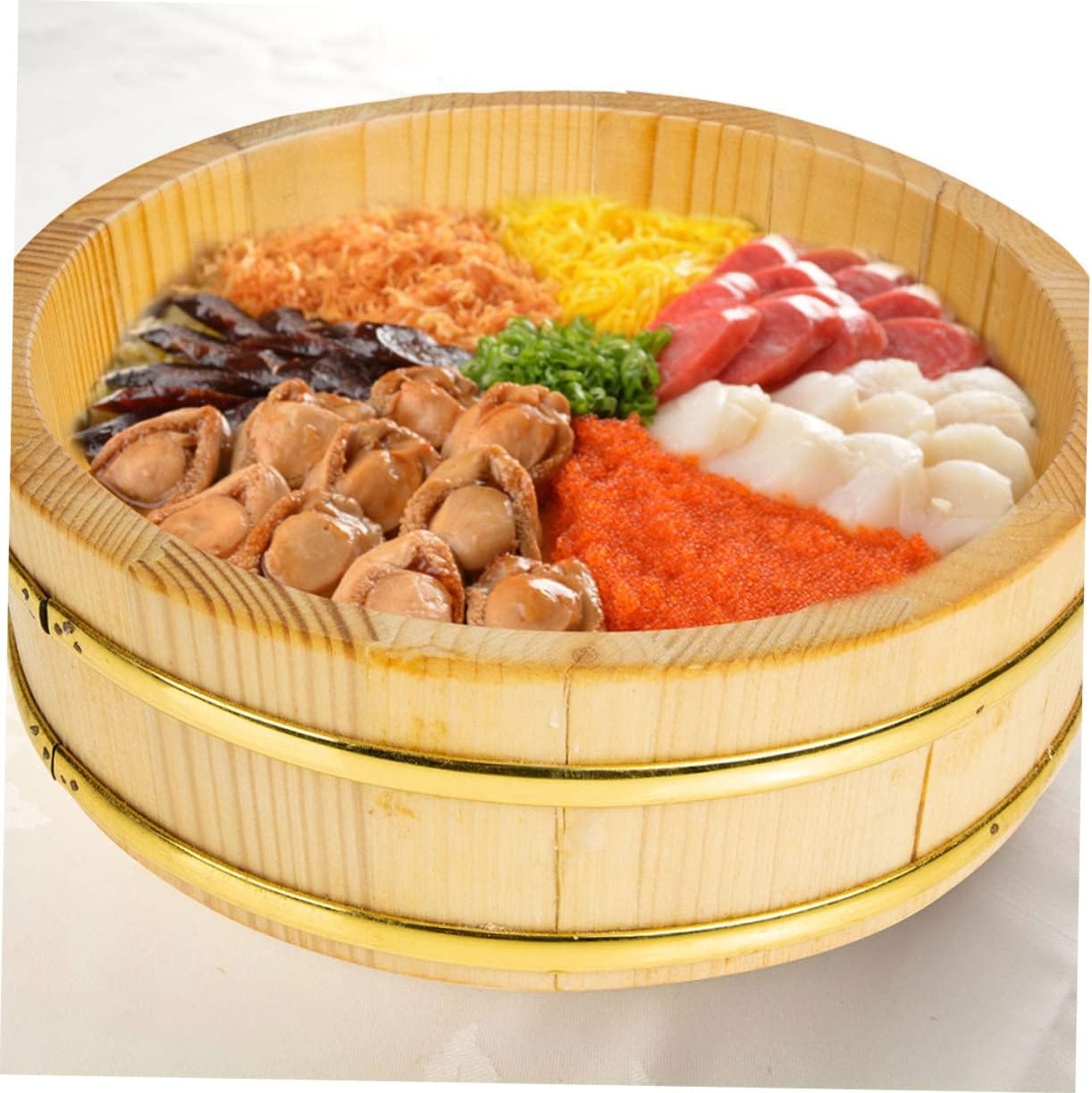 KICHOUSE 2pcs Wooden Sushi Rice Bowls Capacity Mixing Tub for Sushi Rice and Food Storage Simple Design and Lightweight Container for Home Use