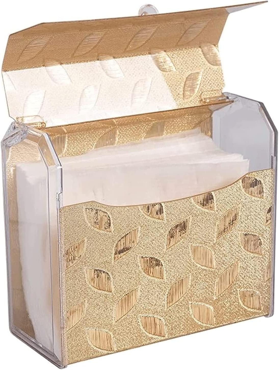Paper Towel Dispenser Commercial Paper Towel Dispensers Wall Mount Waterproof Paper Towel Holders Acrylic Toilet Roll Holder Toilet Paper Holder High Capacity (Gold 1)