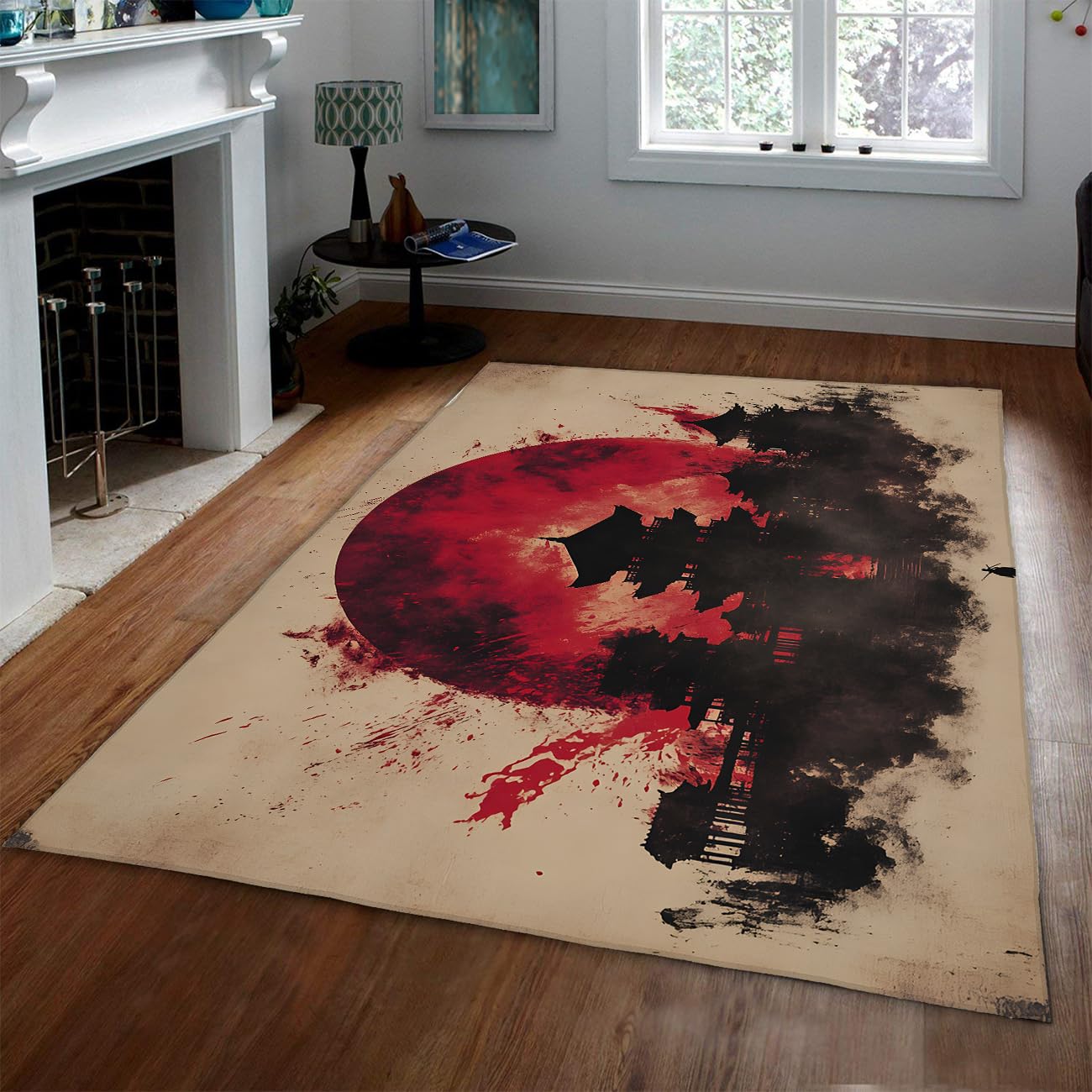 Tapis de style anime japonais ukiyo-e pour salle de jeux gaming et salon manga